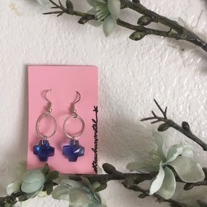 Swarovski Crystal Cross Earrings